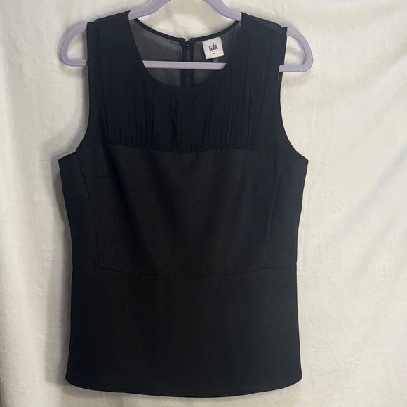 CAbi Tops - Cabi Women's Black Bustier Peplum Top With Zipper Back
